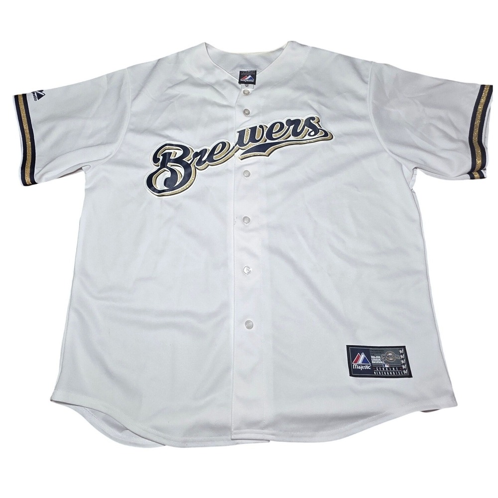 Milwaukee Brewers Ryan Braun Majestic Stitched Baseball Jersey Mens XL A27